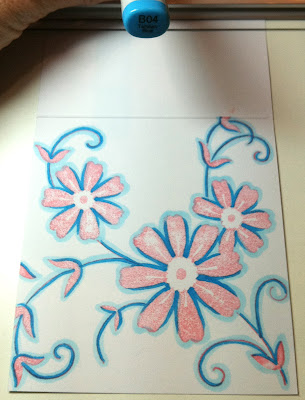 Coloring a shadow stamp & creating a dotted background - The Daily Marker